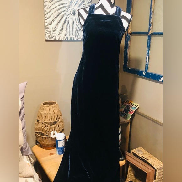 NWT Anthropology Velvet Halter Maxi Dress - Picture 5 of 10